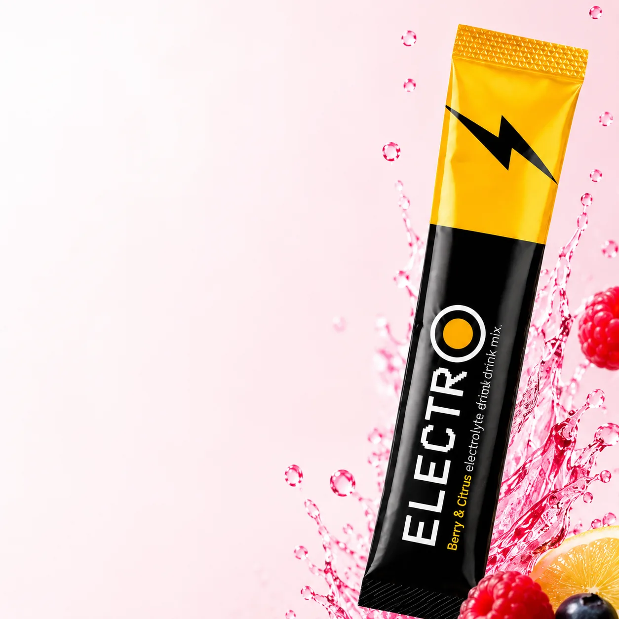Electrolytes Citrus stick in a golden lemon splash